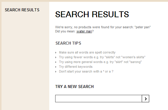 no search results